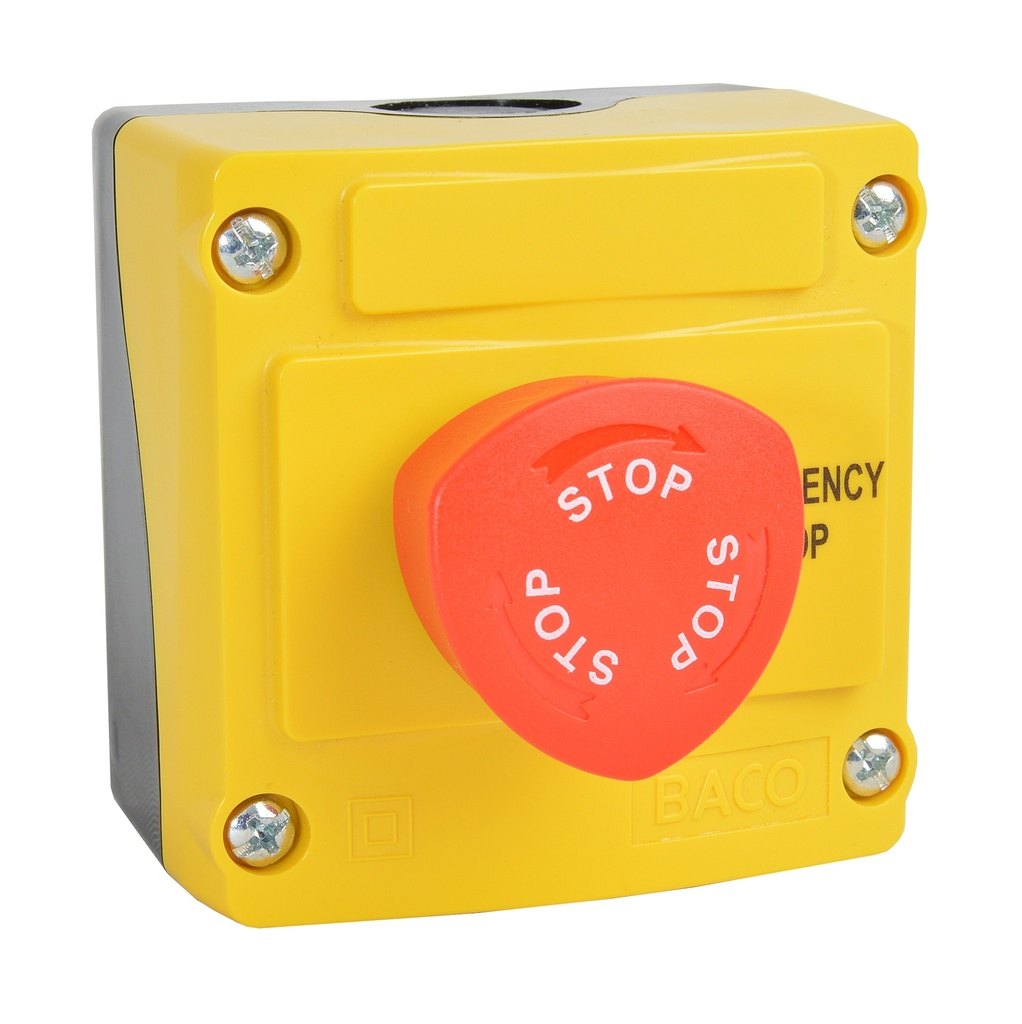 LBX130009 Noodstop "EMERGENCY STOP" "STOP-STOP-STOP", met 2xNC contact
