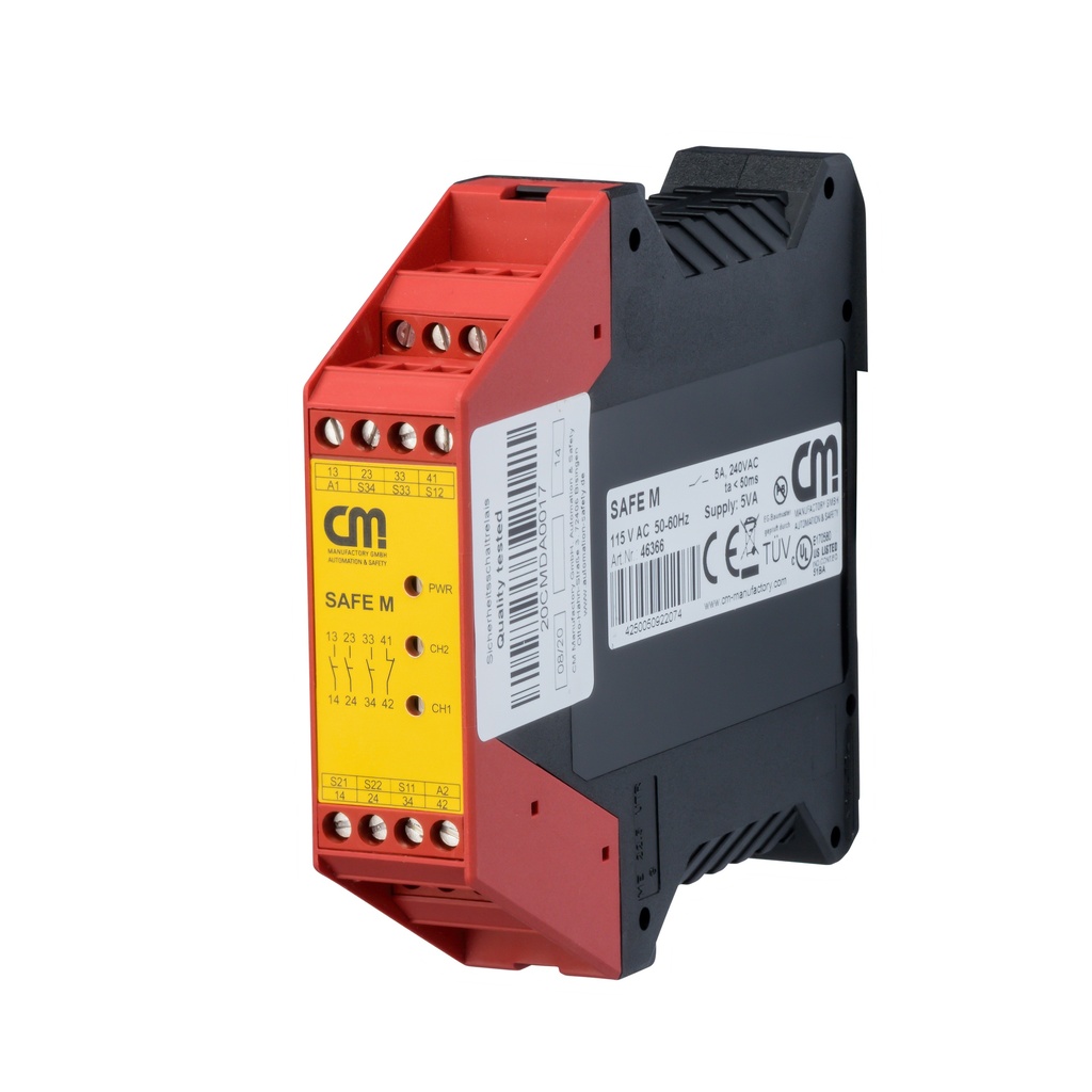 SAFE M.1 Veiligheidsrelais voor schakelmatten 24V AC/DC 3xNO+1xNC, met startbewaking