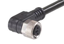 403001P02M020, M8 3-polig, Female, 90°, 2 m kabel, PUR / PVC