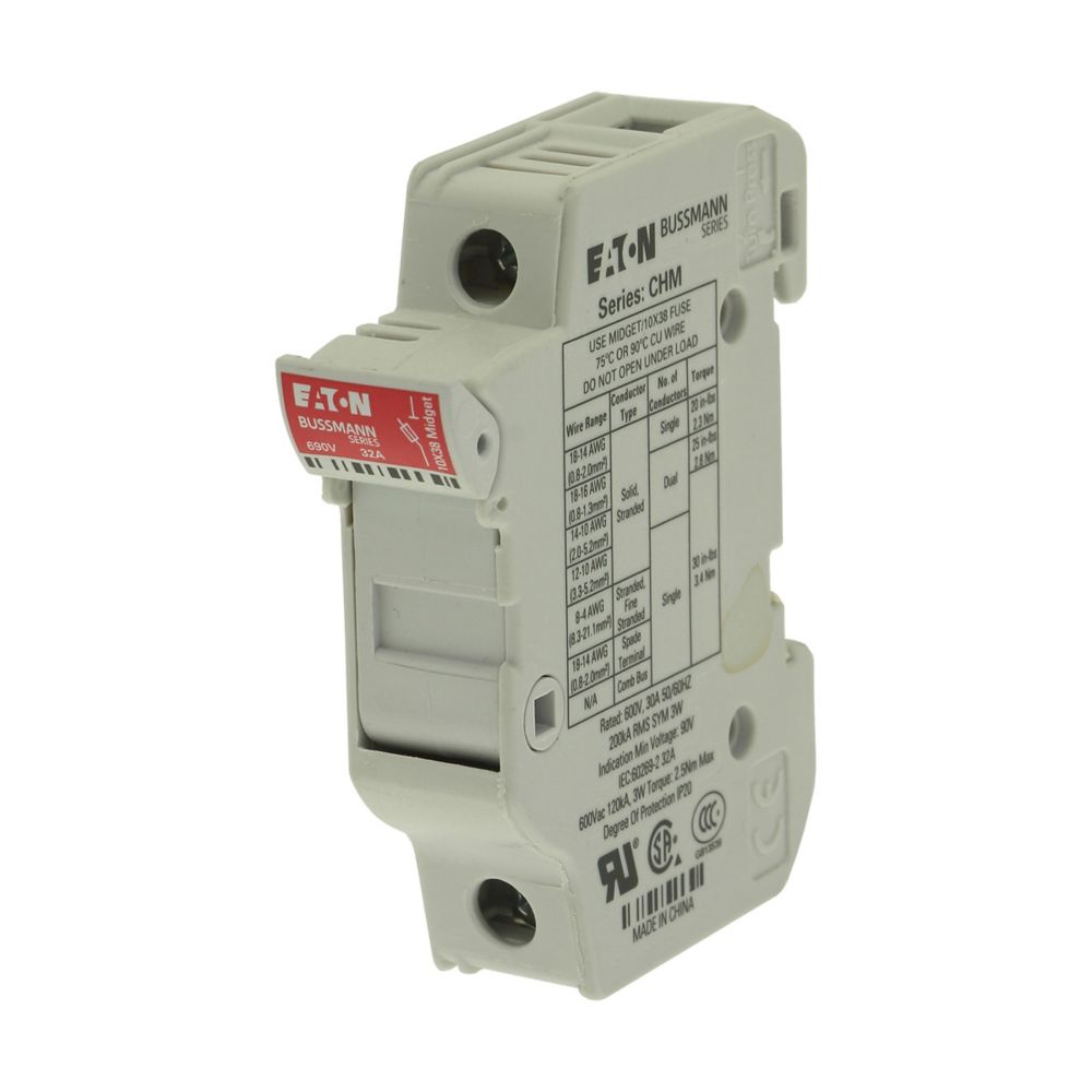 CHM1DU 690V 32A 1P Zekeringhouder, 10 x 38 mm, IEC 60269-2