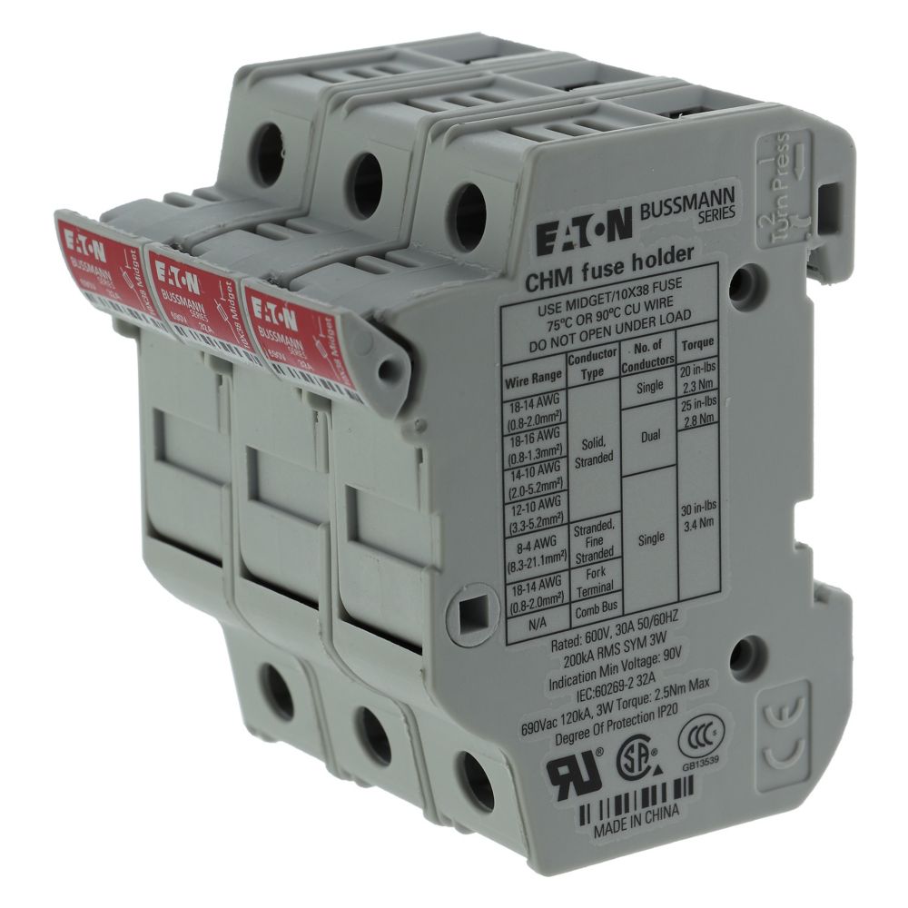 CHM3DU 690V 32A 3P Zekeringhouder, 10 x 38 mm, IEC 60269-2