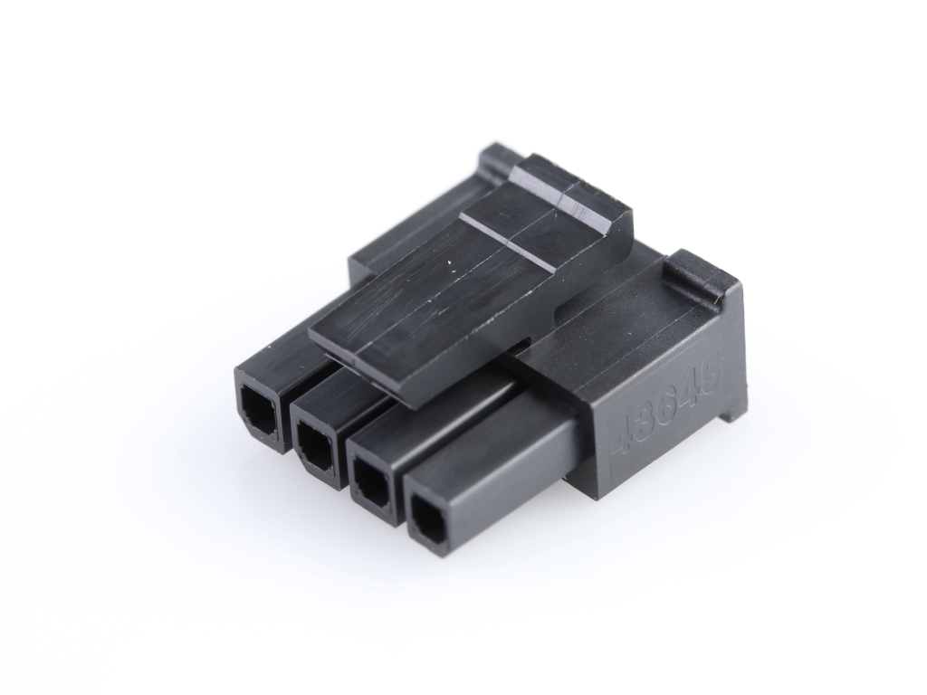 43645-0400 Micro-Fit 3.0 Receptacle Housing, Single Row, 4 Circuits, Low-Halogen