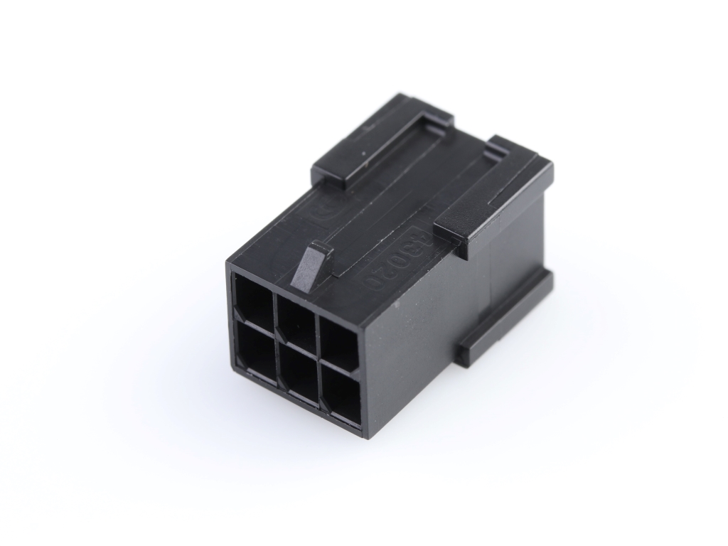 43020-0601 Micro-Fit 3.0 Plug Housing, Dual Row, 6 Circuits, Low-Halogen,  Black
