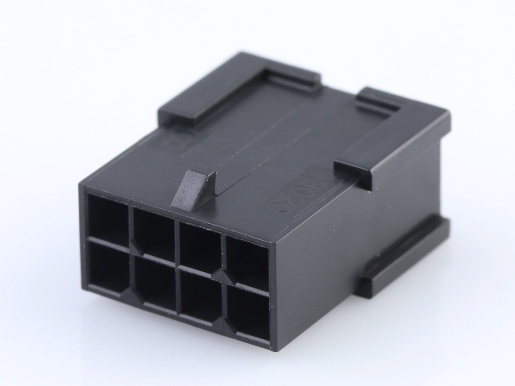 43020-0801 Micro-Fit 3.0 Plug Housing, Dual Row, 8 Circuits, Low-Halogen,  Black