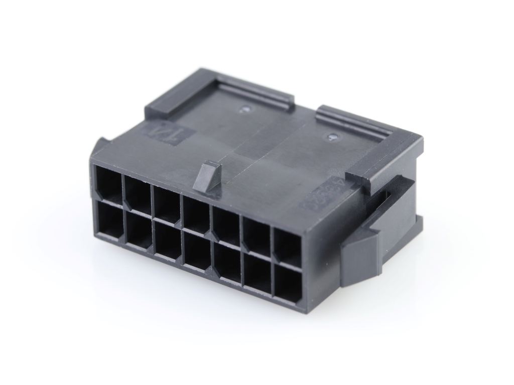 43020-1400 Micro-Fit 3.0 Plug Housing, Dual Row, 14 Circuits, Panel Mount  Ears, Low-Halogen