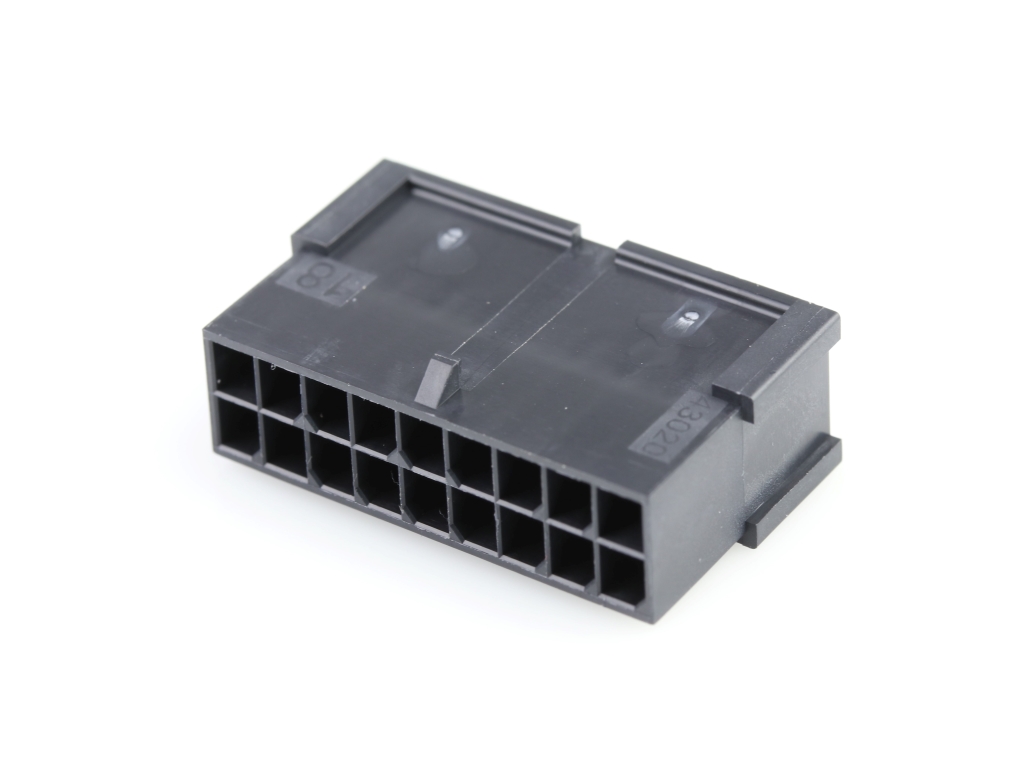 43020-1801 Micro-Fit 3.0 Plug Housing, Dual Row, 18 Circuits, Low-Halogen