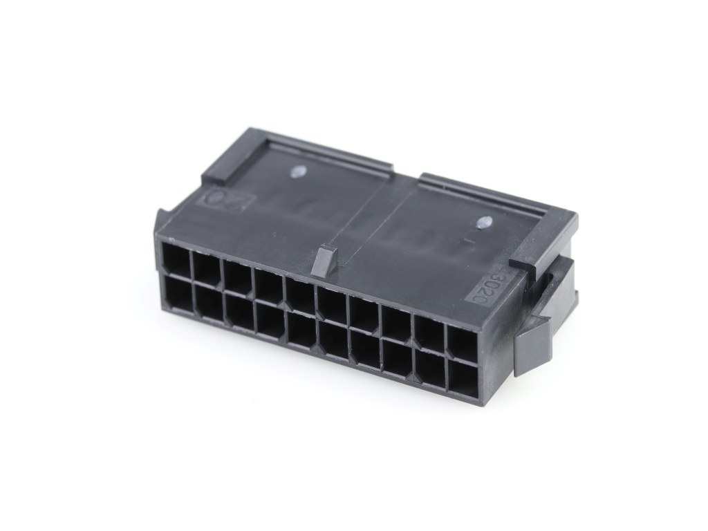 43020-2010 Micro-Fit 3.0 Plug Housing, Dual Row, 20 Circuits, Panel Mount  Ears