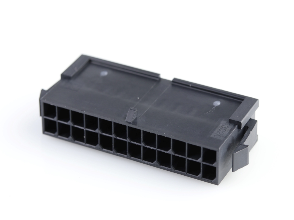 43020-2400 Micro-Fit 3.0 Plug Housing, Dual Row, 24 Circuits, Panel Mount  Ears, Low-Halogen