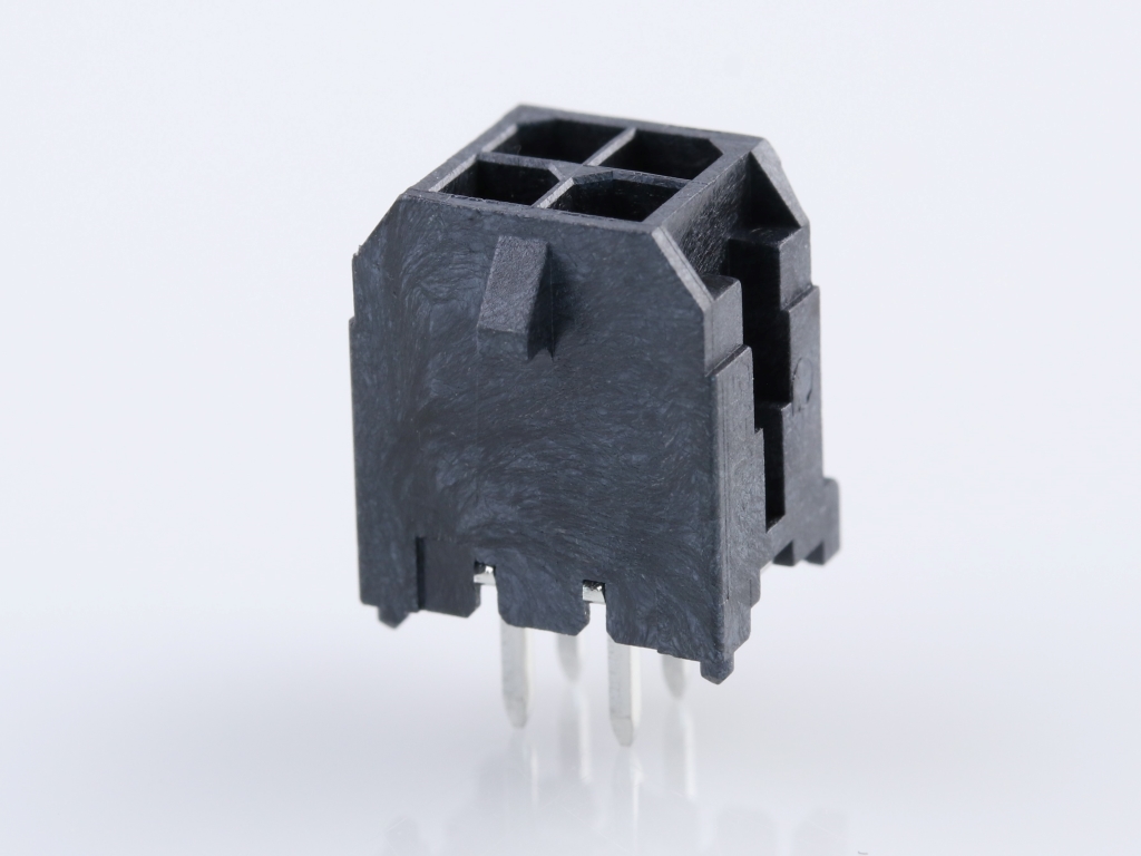 43045-0428 Micro-Fit 3.0 Vertical Header, Dual Row, 4 Circuits, with PCB Polarizing Peg, Gold