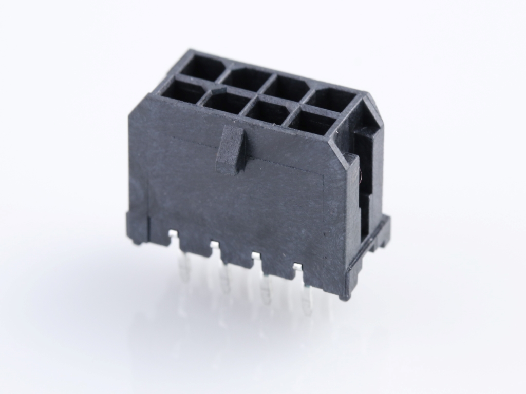 43045-0813 Micro-Fit 3.0 Vertical Header, Dual Row, 8 Circuits, with PCB Polarizing Peg, Gold