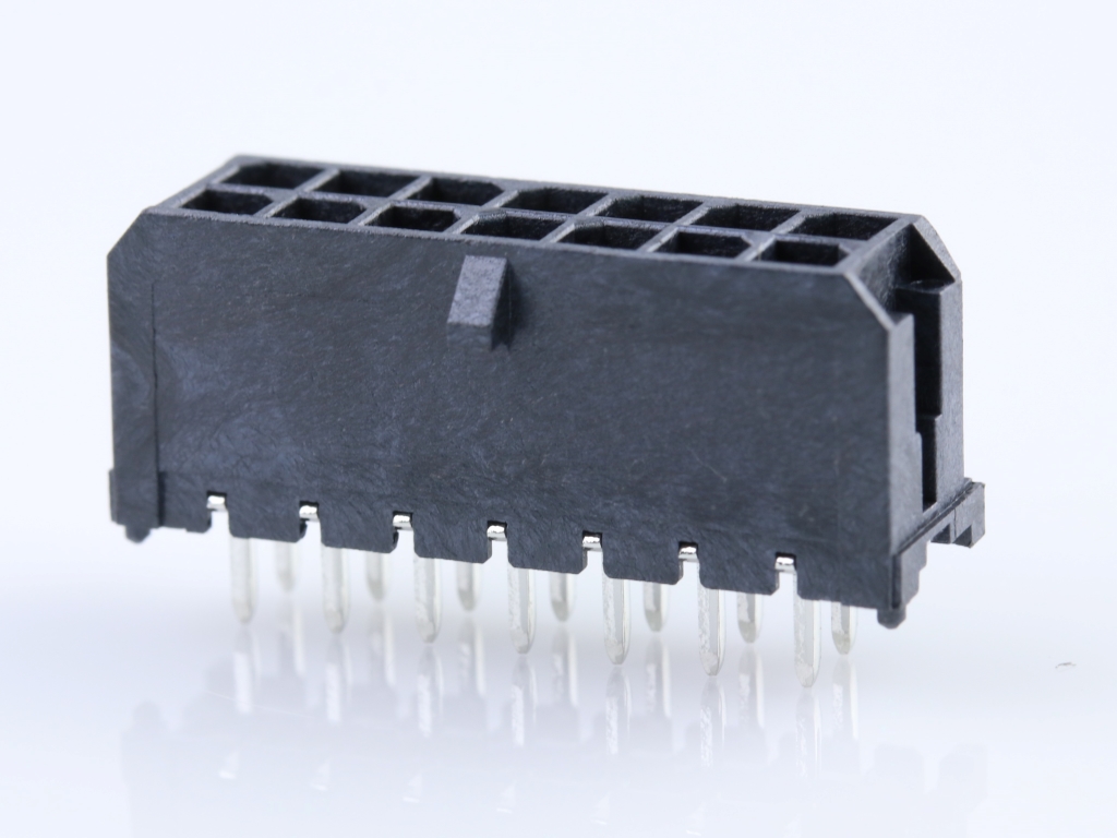 43045-1427 Micro-Fit 3.0 Vertical Header, Dual Row, 14 Circuits, with  PCB Polarizing Peg, Tin