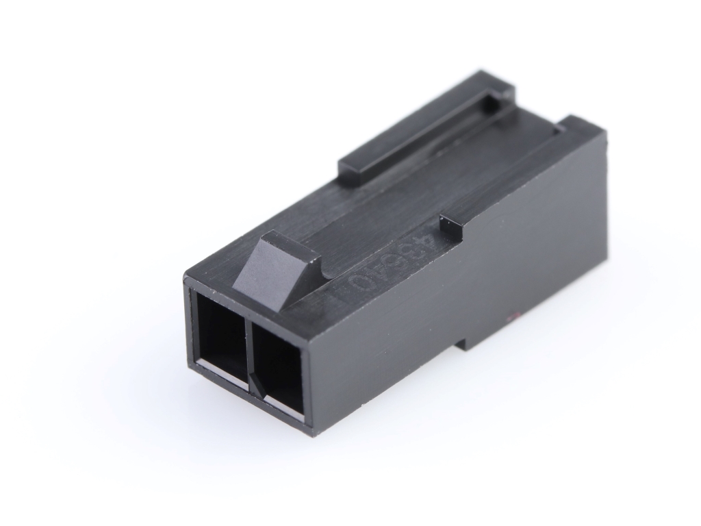 43640-0201 Micro-Fit 3.0 Plug Housing, Single Row, 2 Circuits, Low-Halogen