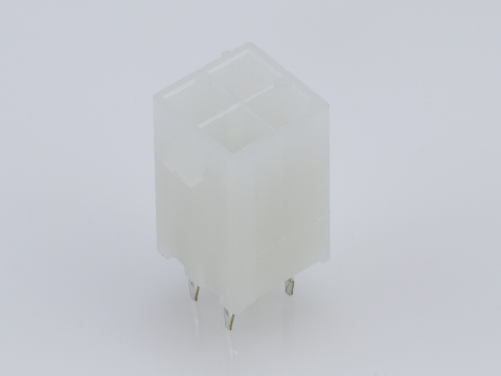 39-28-1043 Mini-Fit Jr. Vertical Header, Dual Row, 4 Circuits, without Snap-in Plastic Peg PCB Lock, Tin