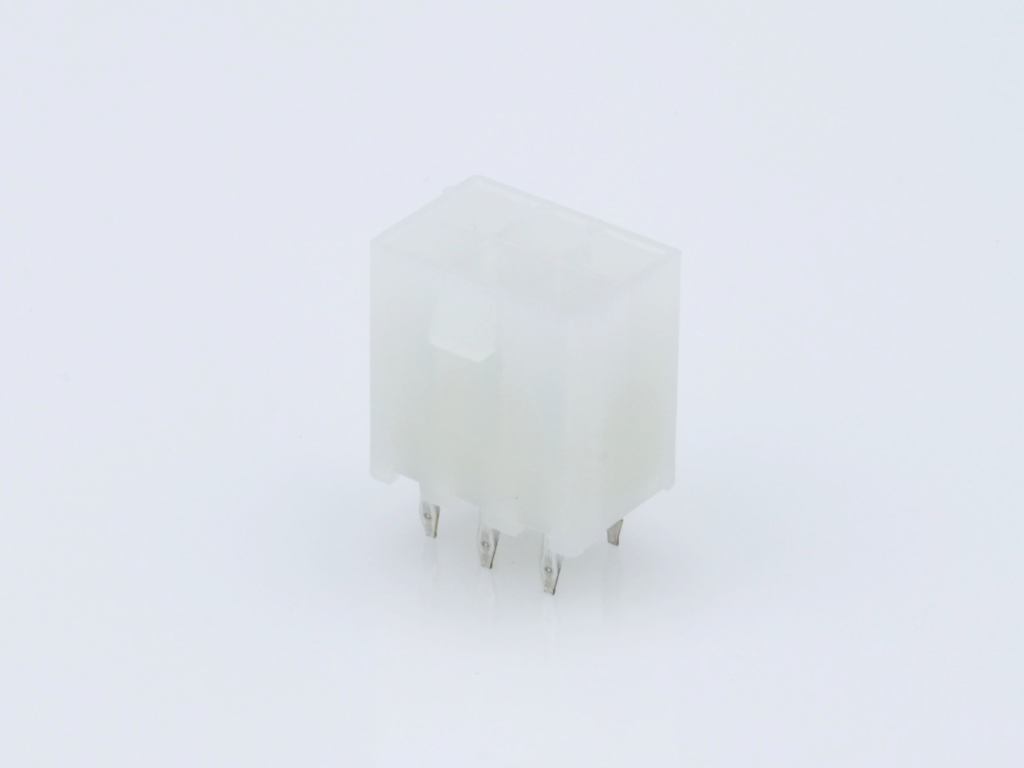 39-28-1063 Mini-Fit Jr. Vertical Header, Dual Row, 6 Circuits, without Snap-in Plastic Peg PCB Lock, Tin