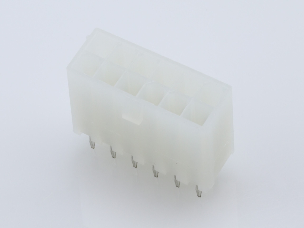 39-28-1123 Mini-Fit Jr. Vertical Header, Dual Row, 12 Circuits, without Snap-in Plastic Peg PCB Lock, Tin