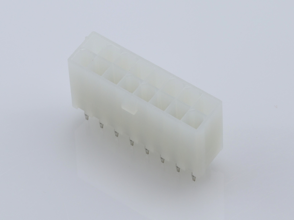 39-28-1163 Mini-Fit Jr. Vertical Header, Dual Row, 16 Circuits, without Snap-in Plastic Peg PCB Lock, Tin