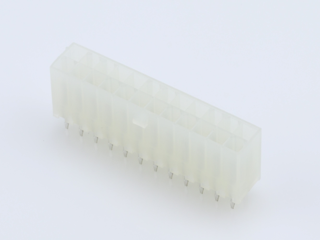 39-28-1243 Mini-Fit Jr. Vertical Header, Dual Row, 24 Circuits, without Snap-in Plastic Peg PCB Lock, Tin