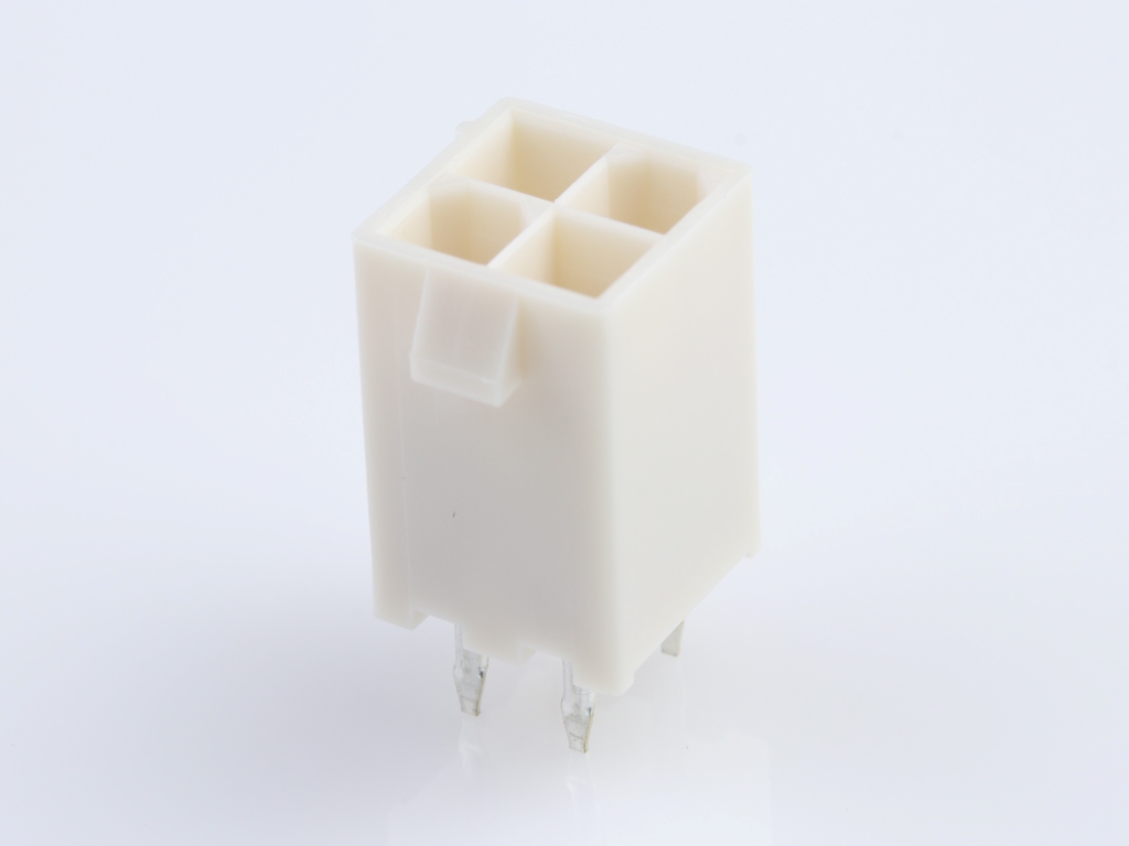 39-28-8040 Mini-Fit Jr. Vertical Header, Dual Row, 4 Circuits, without Snap-in Plastic Peg PCB Lock, Tin