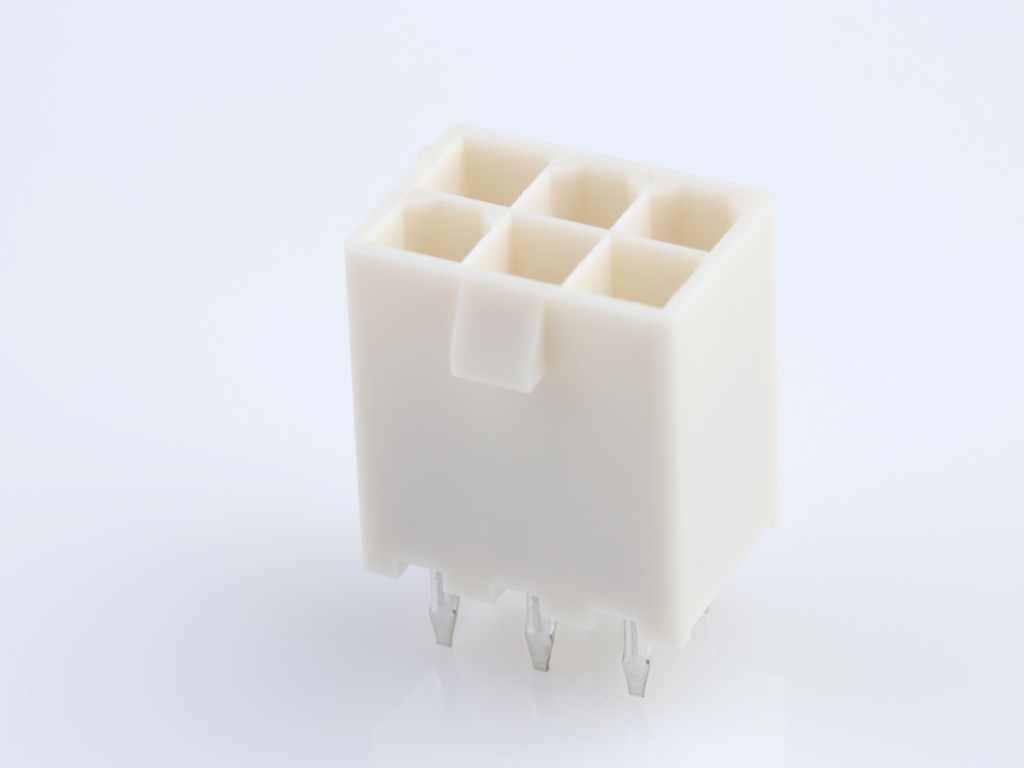 39-28-8060 Mini-Fit Jr. Vertical Header, Dual Row, 6 Circuits, without Snap-in Plastic Peg PCB Lock, Tin