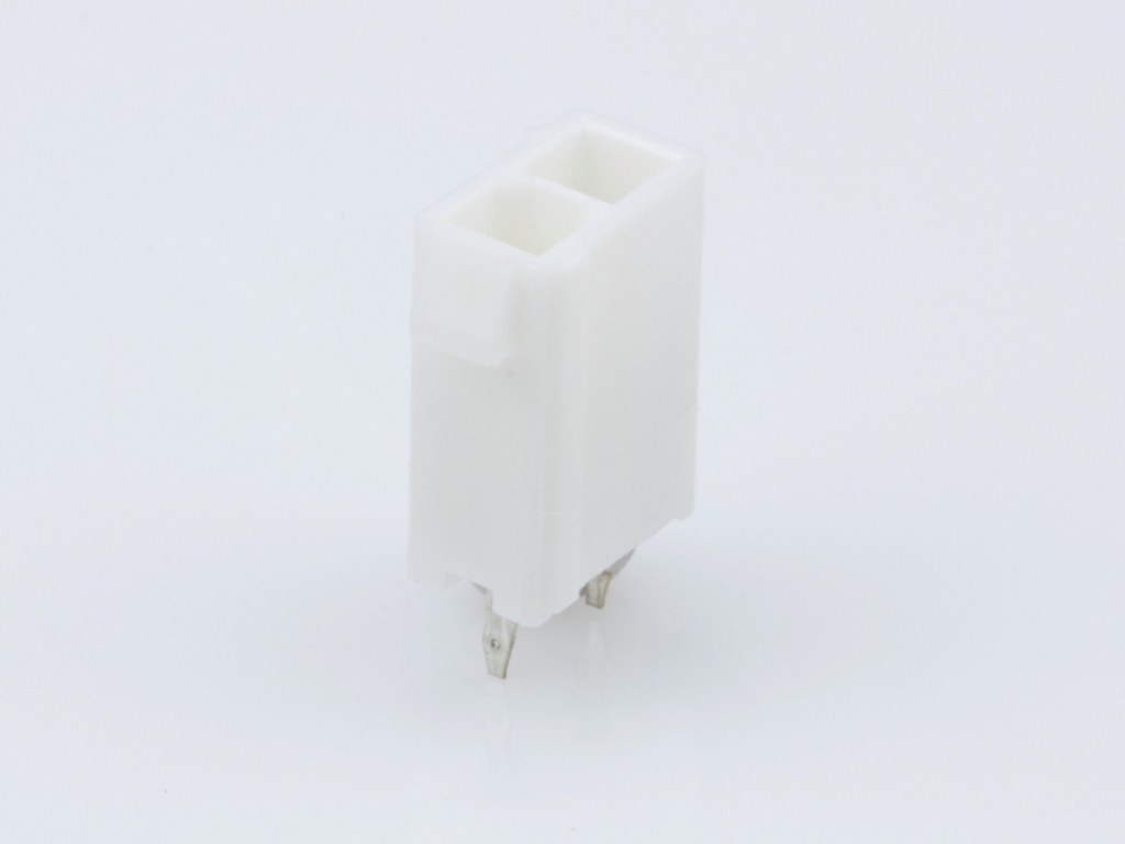 39-28-8020 Mini-Fit Jr. Vertical Header, Dual Row, 2 Circuits, without Snap-in Plastic Peg PCB Lock, Tin