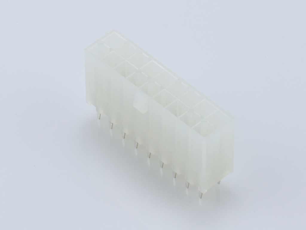 39-28-1183 Mini-Fit Jr. Vertical Header, Dual Row, 18 Circuits, without Snap-in Plastic Peg PCB Lock, Tin