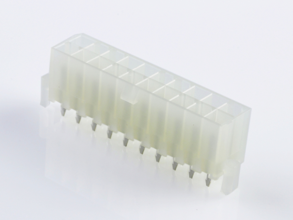 39-29-9203 Mini-Fit Jr. Vertical Header, Dual Row, 20 Circuits, with Snap-in Plastic Peg PCB Lock, Tin