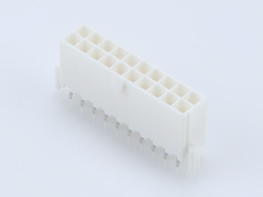 39-29-9209 Mini-Fit Jr. Vertical Header, Dual Row, 20 Circuits, with Snap-in Plastic Peg PCB Lock, Gold