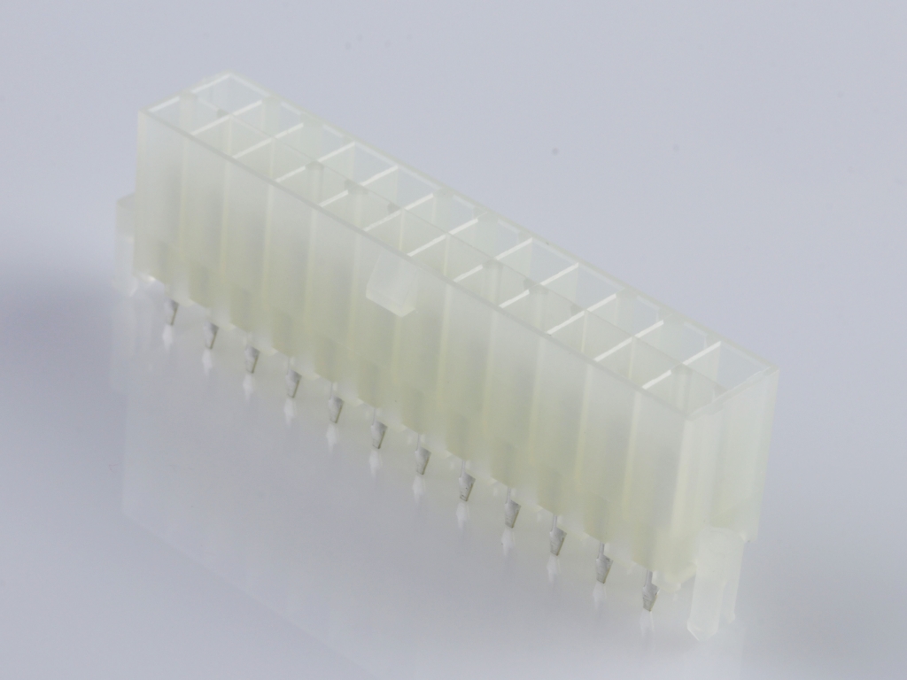 39-29-9242 Mini-Fit Jr. Vertical Header, Dual Row, 24 Circuits, with Snap-in Plastic Peg PCB Lock, Tin