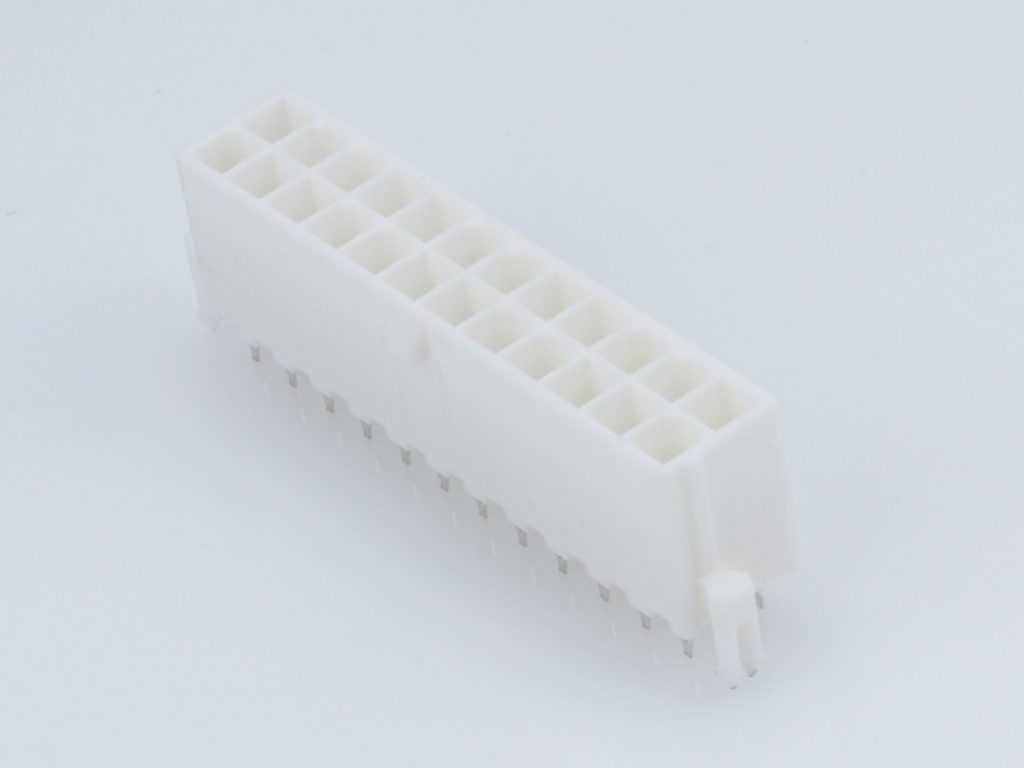 39-29-9247 Mini-Fit Jr. Vertical Header, Dual Row, 24 Circuits, with Snap-in Plastic Peg PCB Lock, Tin
