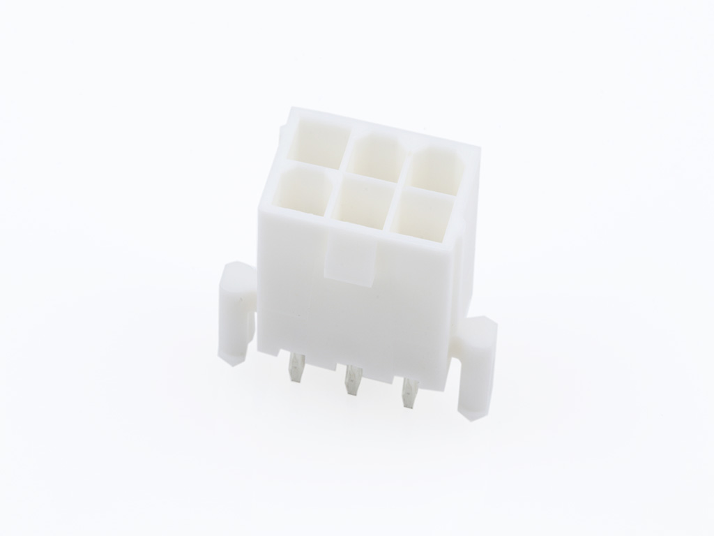 39-29-9067 Mini-Fit Jr. Vertical Header, Dual Row, 6 Circuits, with Snap-in Plastic Peg PCB Lock, Tin