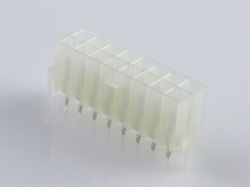 39-29-9163 Mini-Fit Jr. Vertical Header, Dual Row, 16 Circuits, with Snap-in Plastic Peg PCB Lock, Tin