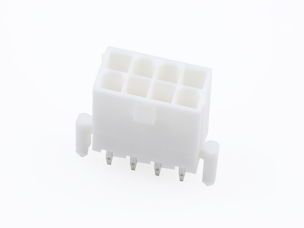39-29-9087 Mini-Fit Jr. Vertical Header, Dual Row, 8 Circuits, with Snap-in Plastic Peg PCB Lock, Tin