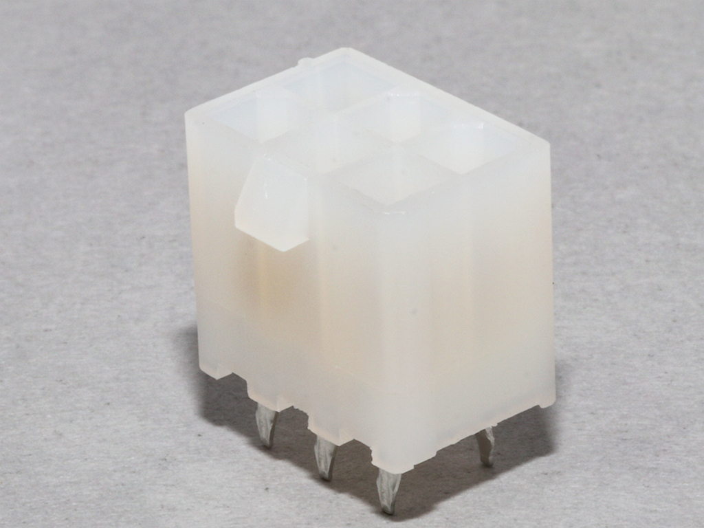 39-29-0063 Mini-Fit Jr. Vertical Header, Dual Row, 6 Circuits, without Snap-in Plastic Peg PCB Lock, Gold