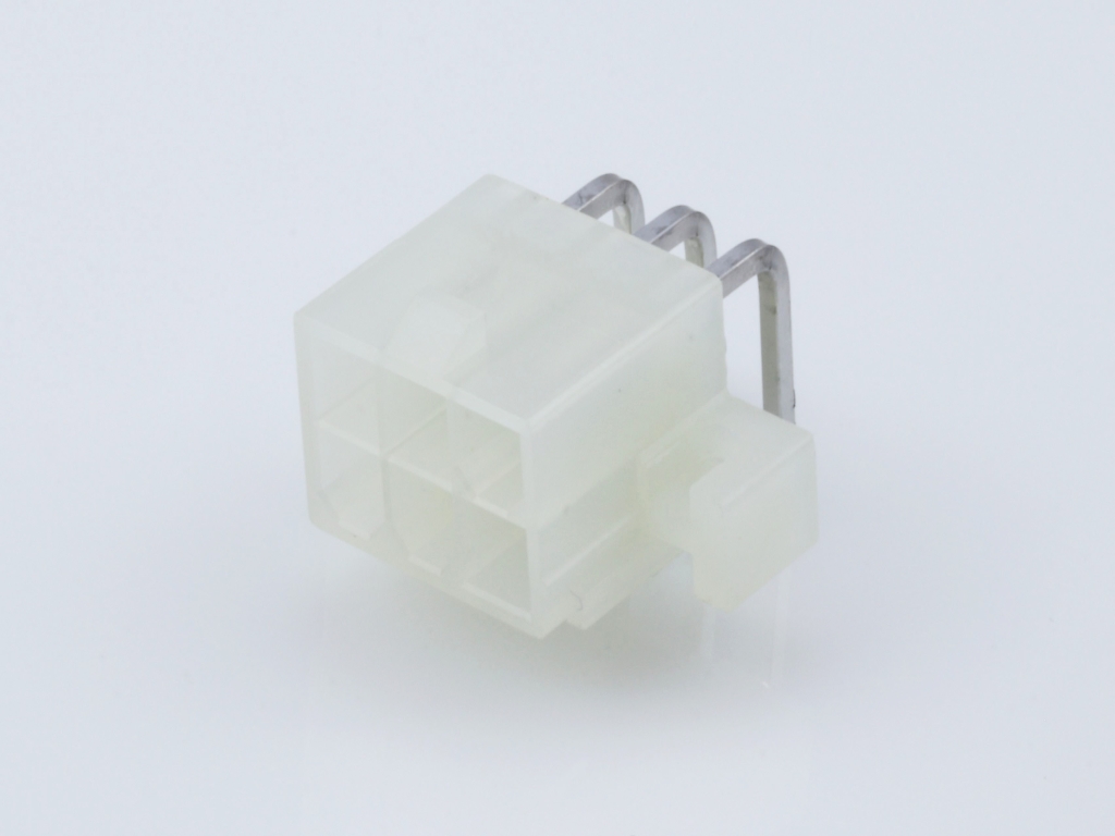 39-29-1068 Mini-Fit Jr. Header, Dual Row, Right-Angle, with PCB Mounting Flange, 6 Circuits, Tin (Sn) Plating