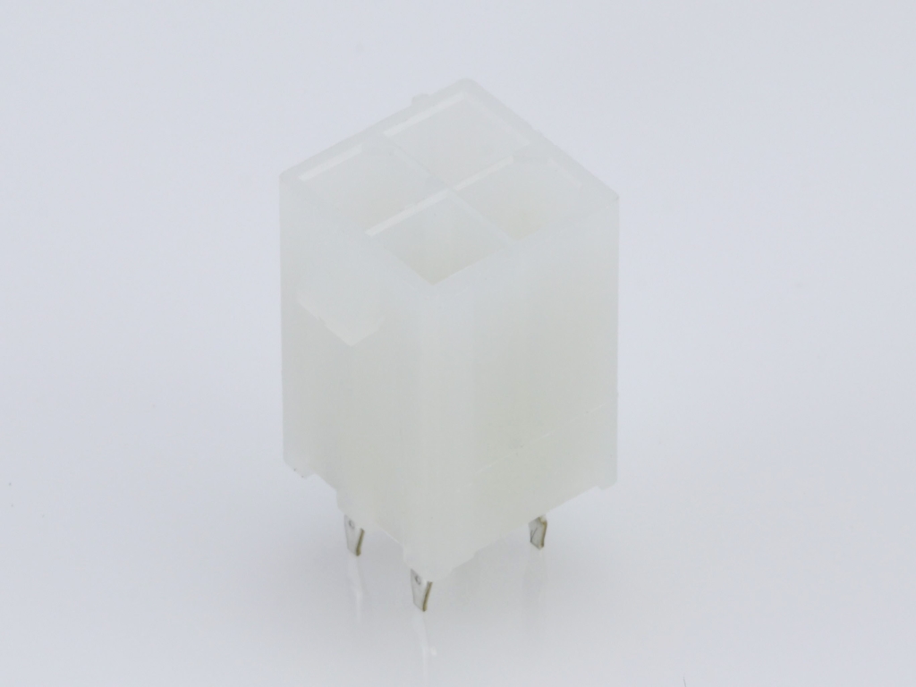 39-29-3046 Mini-Fit Jr. Vertical Header, Dual Row, 4 Circuits, without Snap-in Plastic Peg PCB Lock, Tin