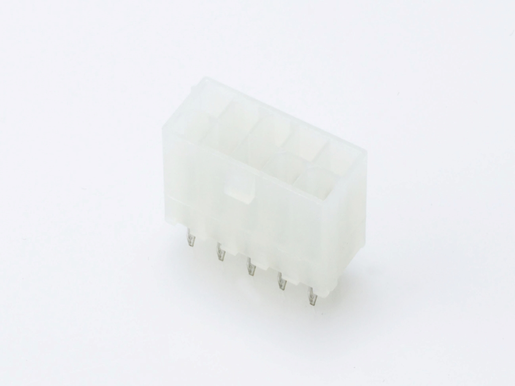 39-29-3106 Mini-Fit Jr. Vertical Header, Dual Row, 10 Circuits, without Snap-in Plastic Peg PCB Lock, Tin