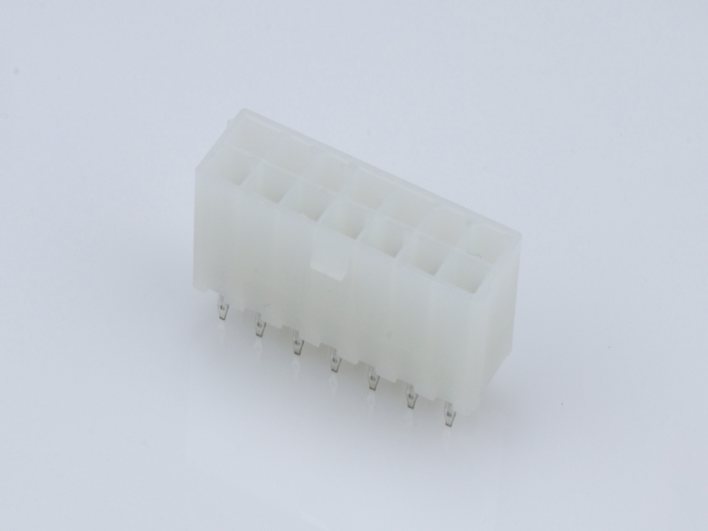 39-29-3146 Mini-Fit Jr. Vertical Header, Dual Row, 14 Circuits, without Snap-in Plastic Peg PCB Lock, Tin