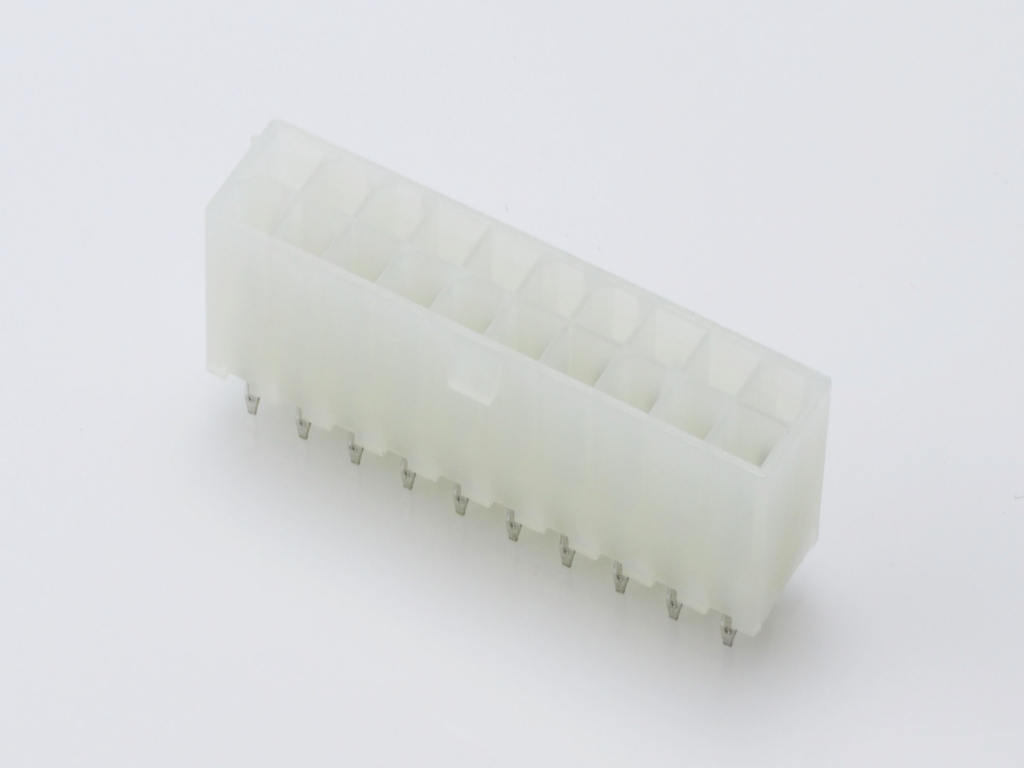 39-29-3206 Mini-Fit Jr. Vertical Header, Dual Row, 20 Circuits, without Snap-in Plastic Peg PCB Lock, Tin