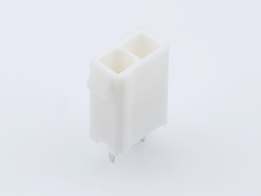 39-29-6028 Mini-Fit Jr. Vertical Header, Dual Row, 2 Circuits, without Snap-in Plastic Peg PCB Lock, Gold