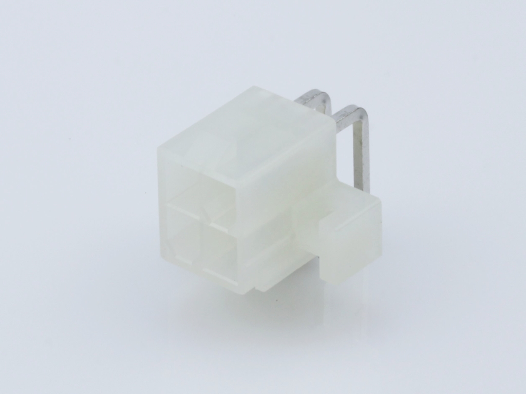 39-29-1048 Mini-Fit Jr. Header, Dual Row, Right-Angle, with PCB Mounting Flange, 4 Circuits, Tin (Sn) Plating