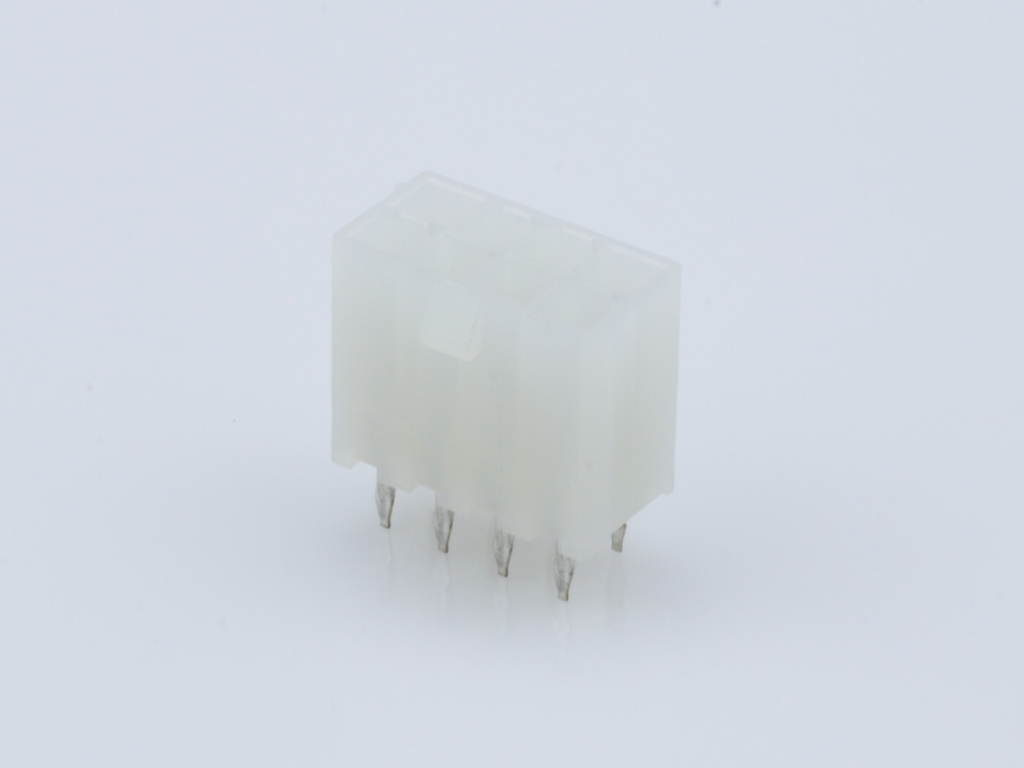 39-29-3086 Mini-Fit Jr. Vertical Header, Dual Row, 8 Circuits, without Snap-in Plastic Peg PCB Lock, Tin