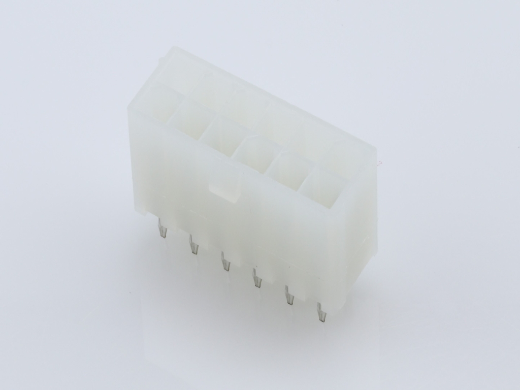 39-29-3126 Mini-Fit Jr. Vertical Header, Dual Row, 12 Circuits, without Snap-in Plastic Peg PCB Lock, Tin