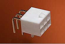 39-29-5063 Mini-Fit Jr. Header, Dual Row, Right-Angle, with PCB Mounting Flange, 6 Circuits, .0.76µm Gold (Au) Plating