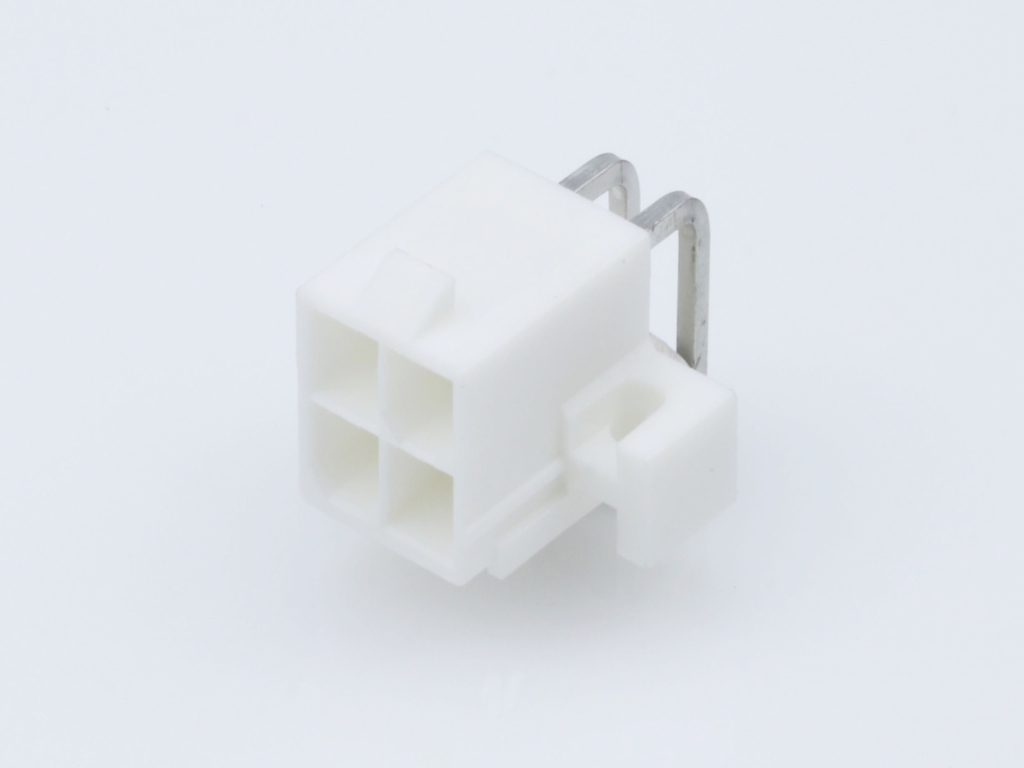 39-29-1047 Mini-Fit Jr. Header, Dual Row, Right-Angle, with PCB Mounting Flange, 4 Circuits, Tin (Sn) Plating