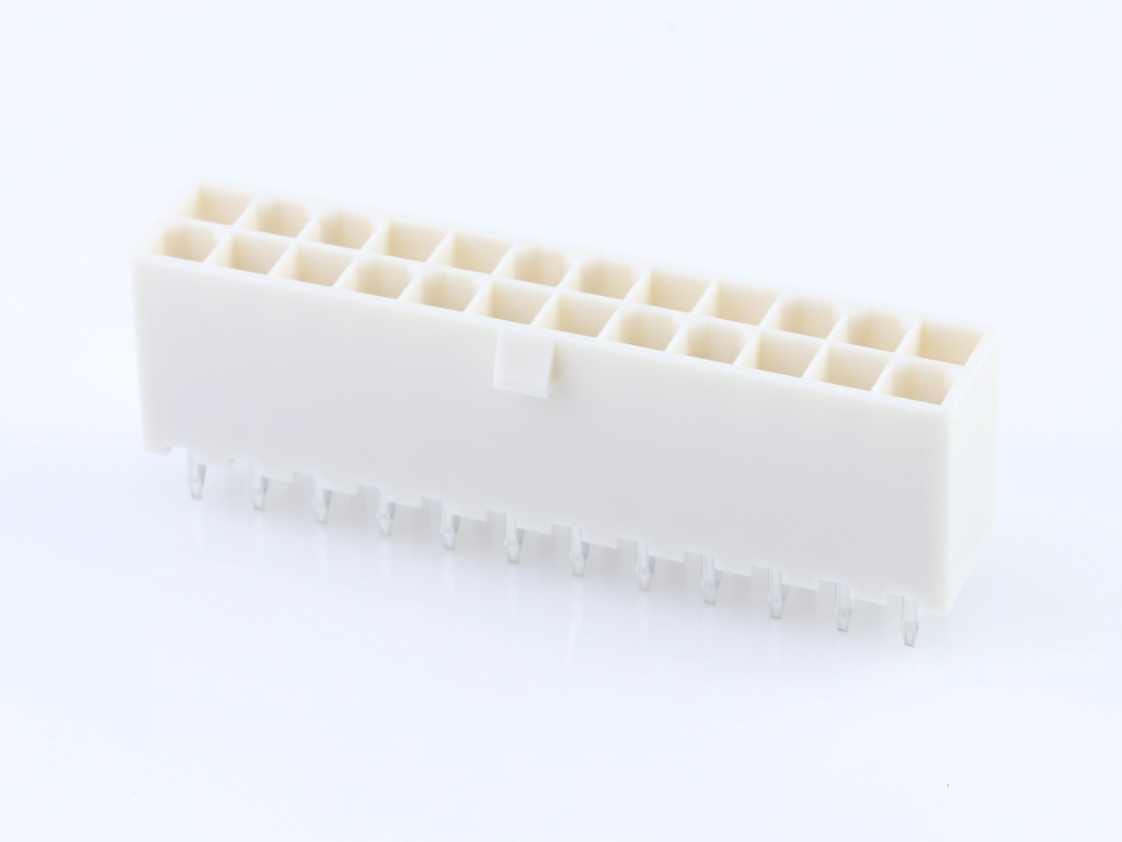 39-29-6248 Mini-Fit Jr. Vertical Header, Dual Row, 24 Circuits, without Snap-in Plastic Peg PCB Lock, Gold