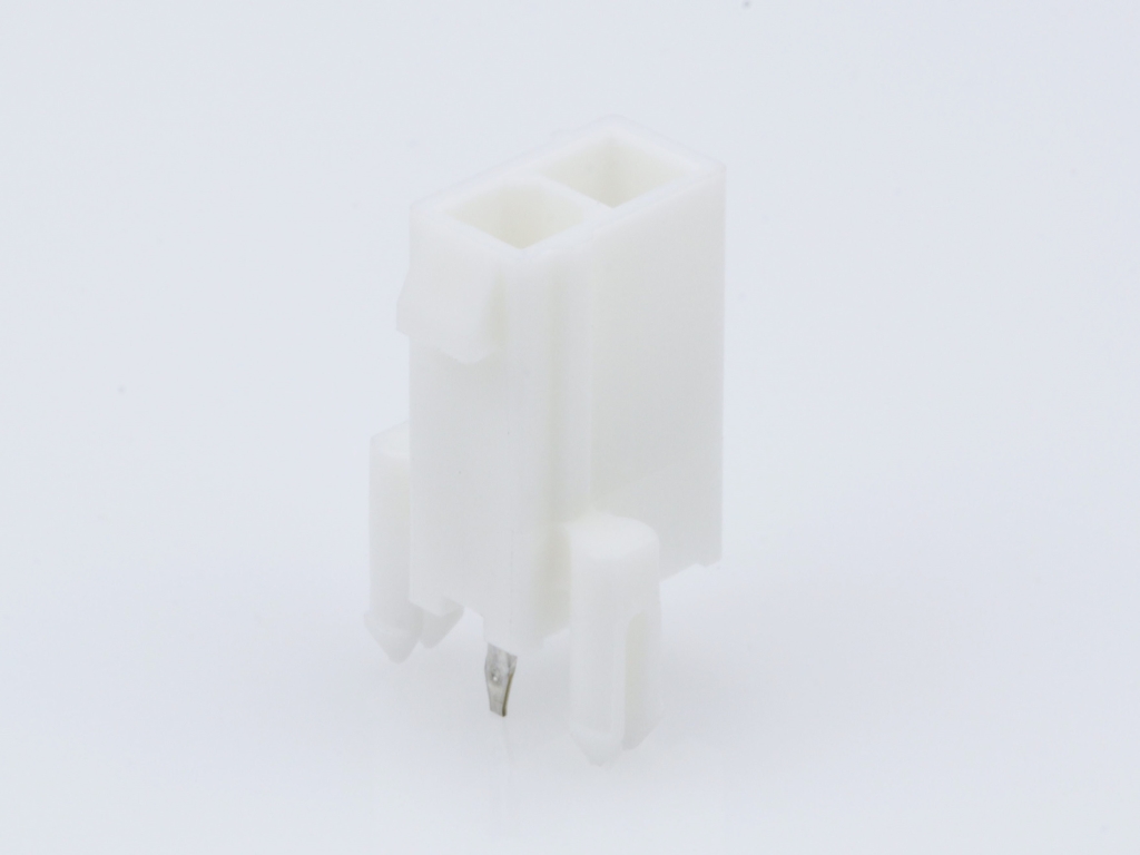 39-29-9027 Mini-Fit Jr. Vertical Header, Dual Row, 2 Circuits, with Snap-in Plastic Peg PCB Lock, Tin