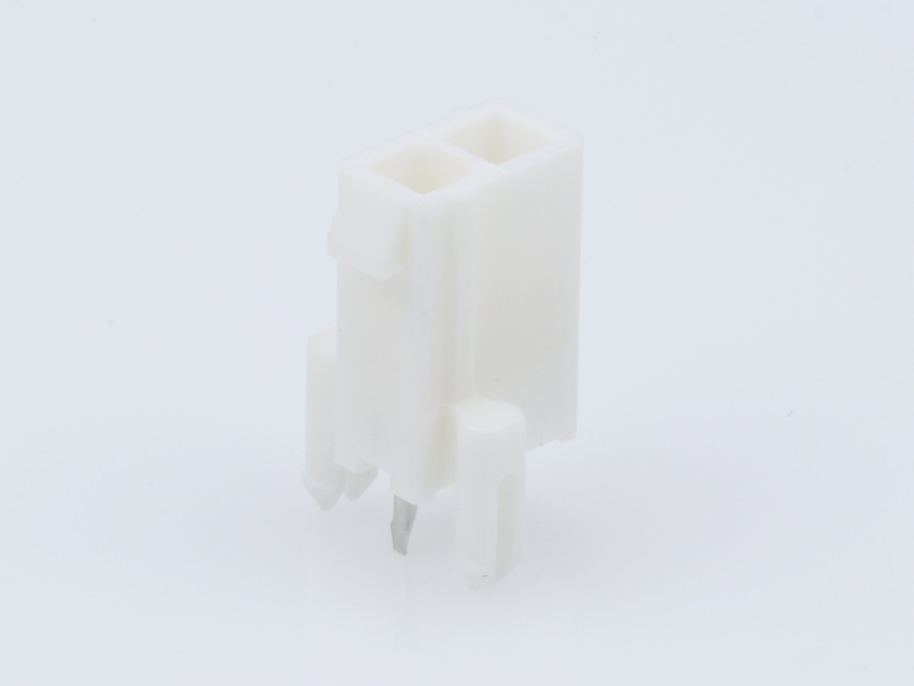 39-29-9029 Mini-Fit Jr. Vertical Header, Dual Row, 2 Circuits, with Snap-in Plastic Peg PCB Lock, Gold