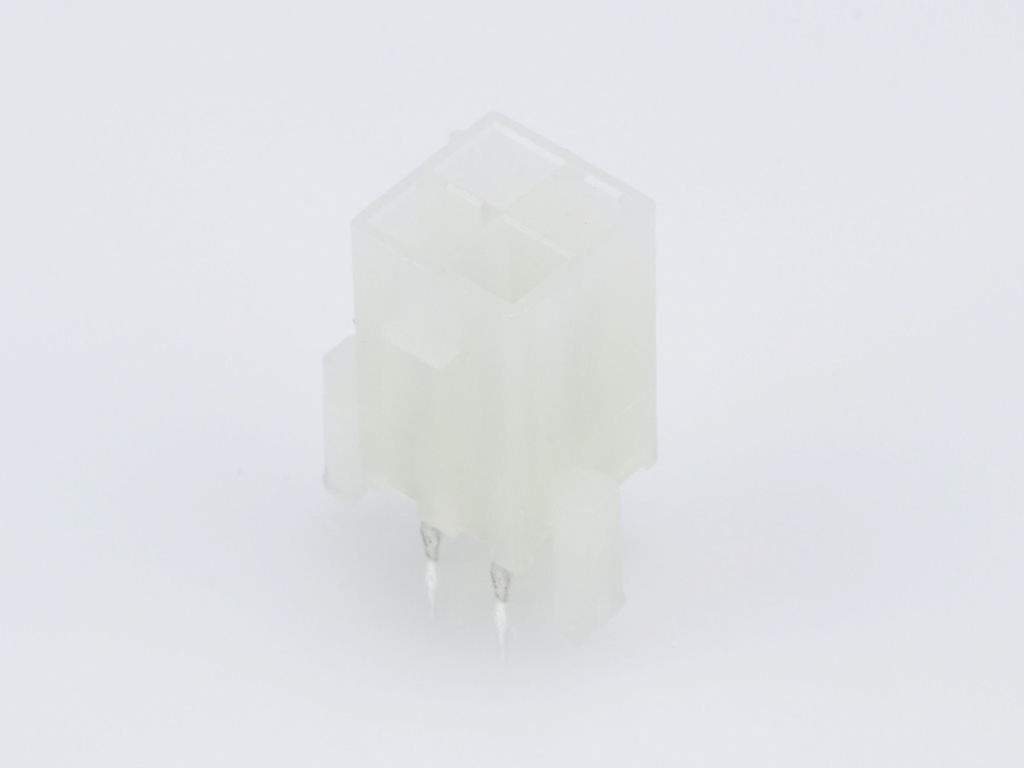 39-29-9042 Mini-Fit Jr. Vertical Header, Dual Row, 4 Circuits, with Snap-in Plastic Peg PCB Lock, Tin