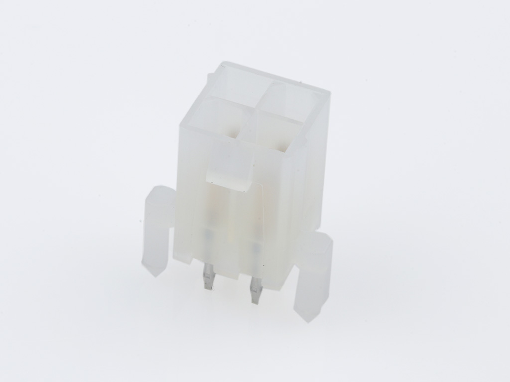 39-29-9045 Mini-Fit Jr. Vertical Header, Dual Row, 4 Circuits, with Snap-in Plastic Peg PCB Lock, Gold