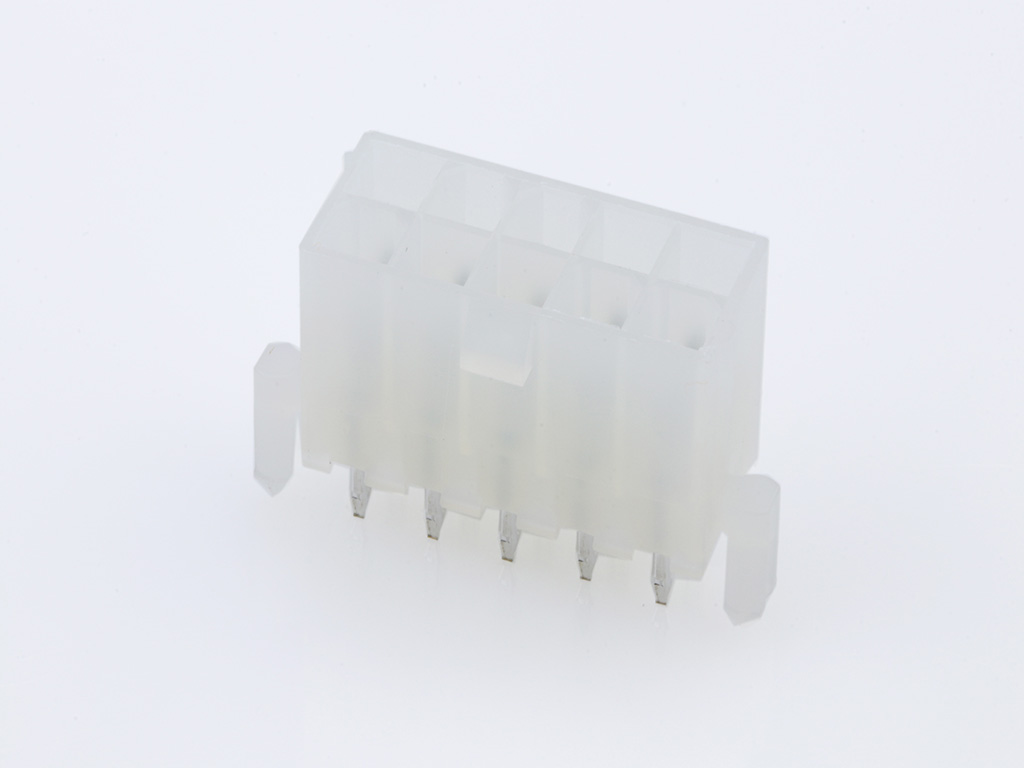 39-29-9103 Mini-Fit Jr. Vertical Header, Dual Row, 10 Circuits, with Snap-in Plastic Peg PCB Lock, Tin